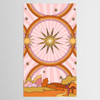 Hippie pink rainbow and sun, abstract landscape Tablecloth Gallery Image 2