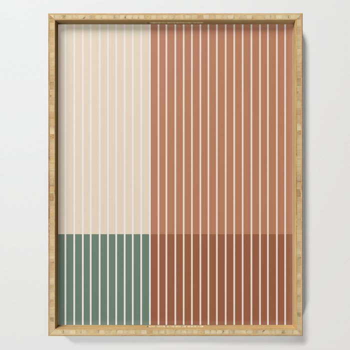 Color Block Line Abstract XXVII Serving Tray Gallery Image 1
