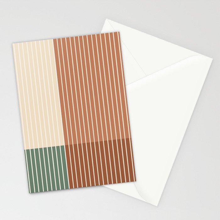 Color Block Line Abstract XXVII Stationery Card Gallery Image 2