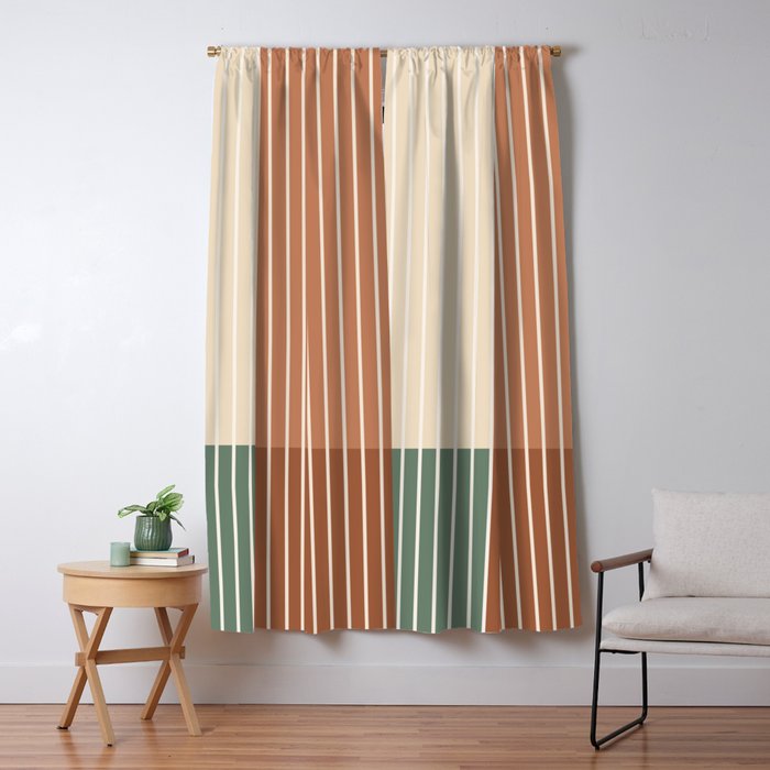 Color Block Line Abstract XXVII Window Curtain Gallery Image 1