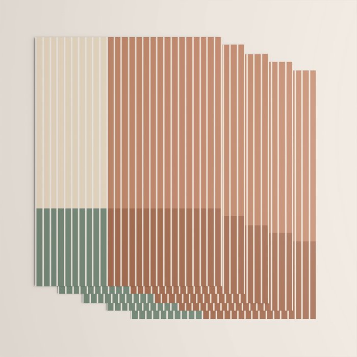 Color Block Line Abstract XXVII Wrapping Paper Gallery Image 3