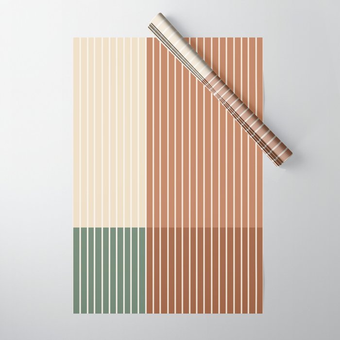 Color Block Line Abstract XXVII Wrapping Paper Gallery Image 1