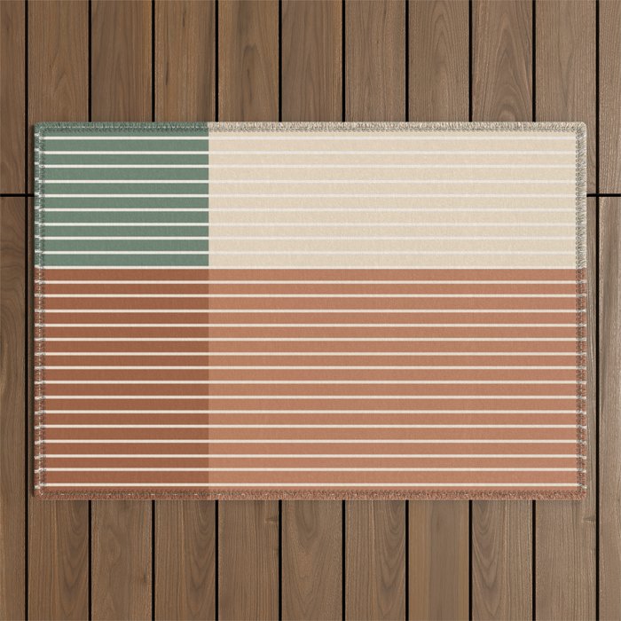 Color Block Line Abstract XXVII Outdoor Rug Gallery Image 1