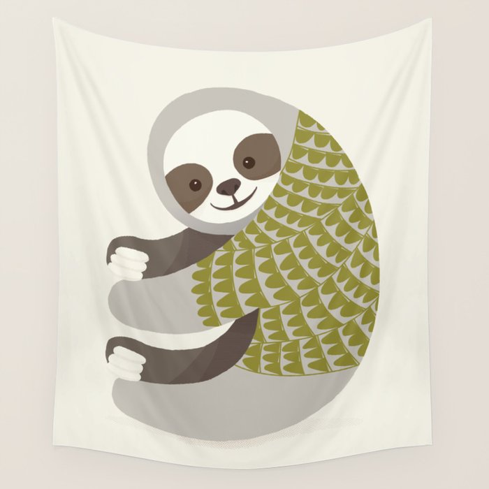 Whimsical Sloth Wall Tapestry Gallery Image 1