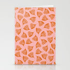 Blush Pink and Orange Wispy Leaves Contemporary Abstract Pattern Stationery Card Gallery Image 2