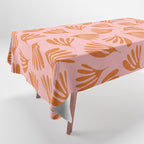 Blush Pink and Orange Wispy Leaves Contemporary Abstract Pattern Tablecloth Gallery Image 1