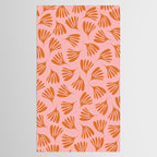 Blush Pink and Orange Wispy Leaves Contemporary Abstract Pattern Tablecloth Gallery Image 2