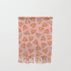 Blush Pink and Orange Wispy Leaves Contemporary Abstract Pattern Wall Hanging Gallery Image 1