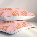 Blush Pink and Orange Wispy Leaves Contemporary Abstract Pattern Pillow Sham Gallery Image 3