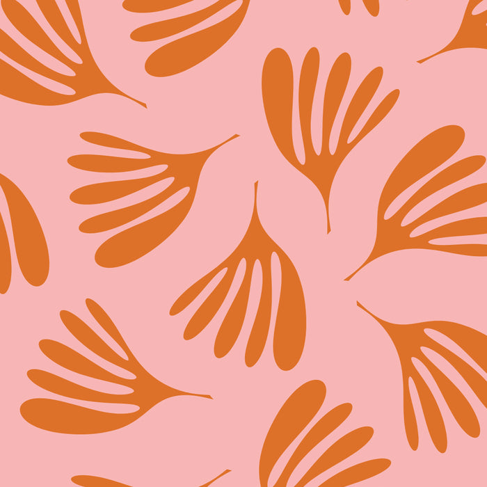 Blush Pink and Orange Wispy Leaves Contemporary Abstract Pattern Coffee Mug Gallery Image 2