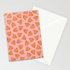 Blush Pink and Orange Wispy Leaves Contemporary Abstract Pattern Stationery Card Gallery Image 2