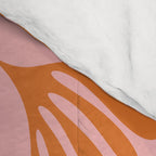 Blush Pink and Orange Wispy Leaves Contemporary Abstract Pattern Comforter Gallery Image 4