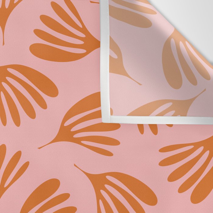 Blush Pink and Orange Wispy Leaves Contemporary Abstract Pattern Wall Tapestry Gallery Image 3