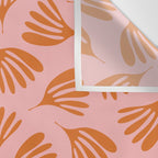 Blush Pink and Orange Wispy Leaves Contemporary Abstract Pattern Wall Tapestry Gallery Image 3