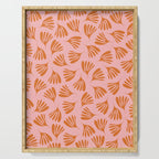 Blush Pink and Orange Wispy Leaves Contemporary Abstract Pattern Serving Tray Gallery Image 1