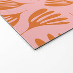 Blush Pink and Orange Wispy Leaves Contemporary Abstract Pattern Welcome Mat Gallery Image 2