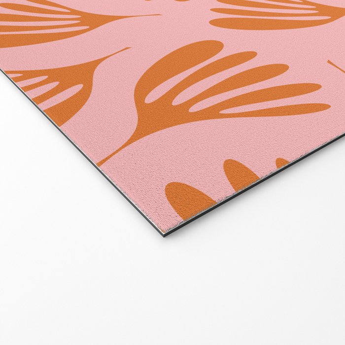 Blush Pink and Orange Wispy Leaves Contemporary Abstract Pattern Welcome Mat Gallery Image 2