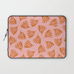 Blush Pink and Orange Wispy Leaves Contemporary Abstract Pattern Laptop Sleeve Gallery Image 1