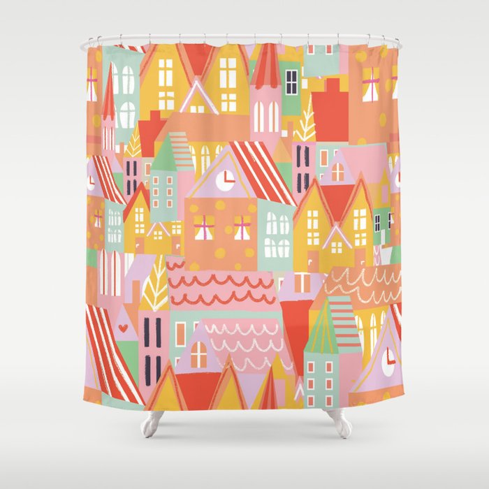 Happy city Shower Curtain Gallery Image 1