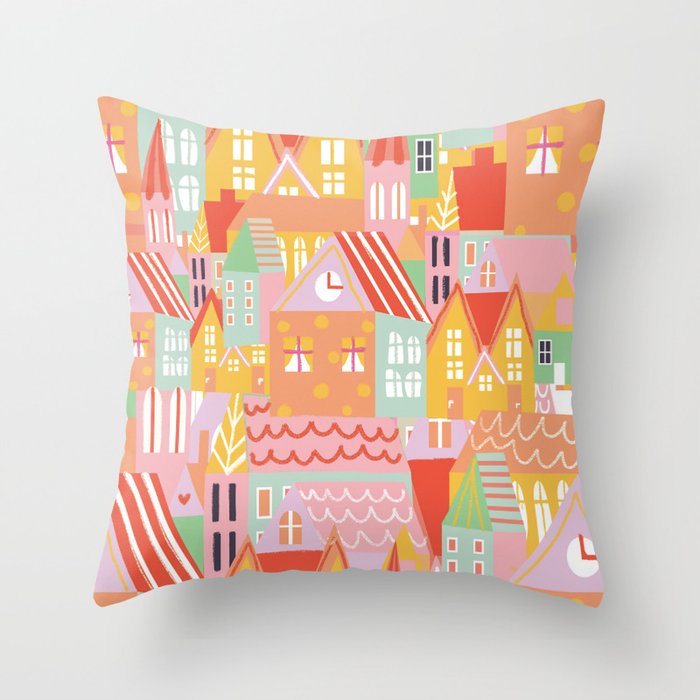 Happy city Throw Pillow Gallery Image 6