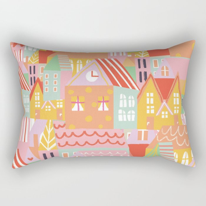 Happy city Rectangular Pillow Gallery Image 1