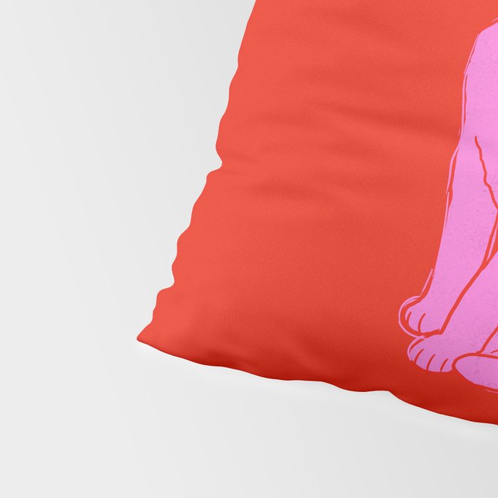 Pink Color Block Cat Pillow Sham Gallery Image 4