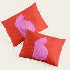 Pink Color Block Cat Pillow Sham Gallery Image 3