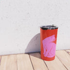 Pink Color Block Cat Travel Mug Gallery Image 4
