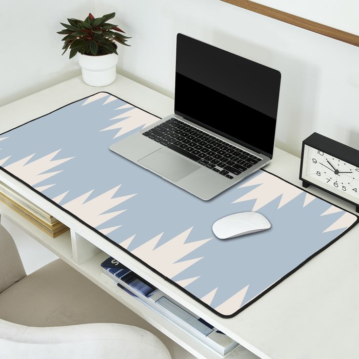 Geometric Southwestern Minimalism - Soft Sky Blue Desk Mat Gallery Image 2