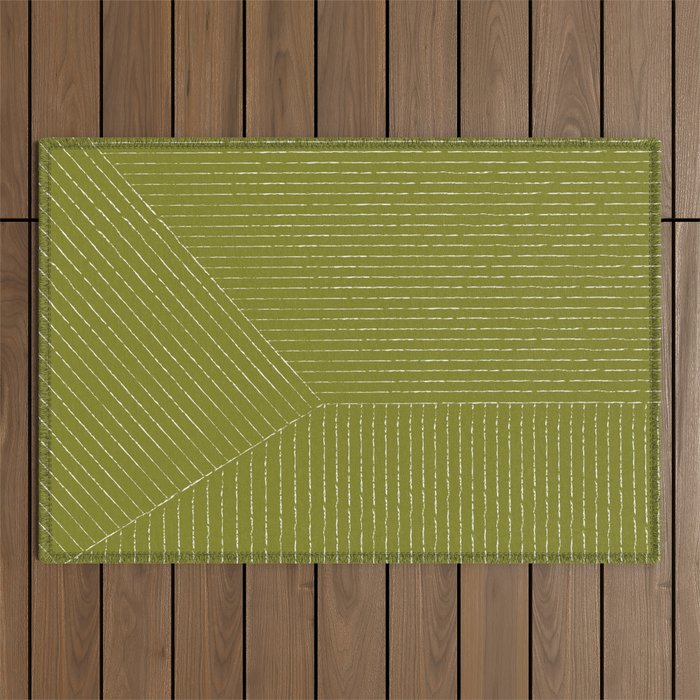 Lines (Matcha Green) Outdoor Rug Gallery Image 1