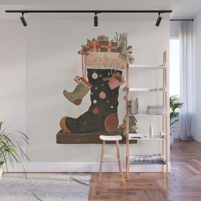 Joyful Stockings Wall Mural Gallery Image 1