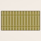 Mid Century Modern Geo Box Striped Geometric Pattern in Vintage Olive Green Desk Mat Gallery Image 3