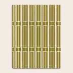 Mid Century Modern Geo Box Striped Geometric Pattern in Vintage Olive Green Notebook Gallery Image 4