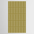Mid Century Modern Geo Box Striped Geometric Pattern in Vintage Olive Green Tablecloth Gallery Image 2