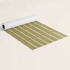 Mid Century Modern Geo Box Striped Geometric Pattern in Vintage Olive Green Yoga Mat Gallery Image 2