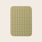 Mid Century Modern Geo Box Striped Geometric Pattern in Vintage Olive Green Bath Mat Gallery Image 1