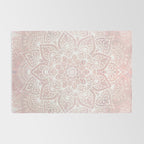 Mandala Yoga Love, Blush Pink Floral Rug Gallery Image 2