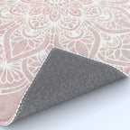 Mandala Yoga Love, Blush Pink Floral Rug Gallery Image 4