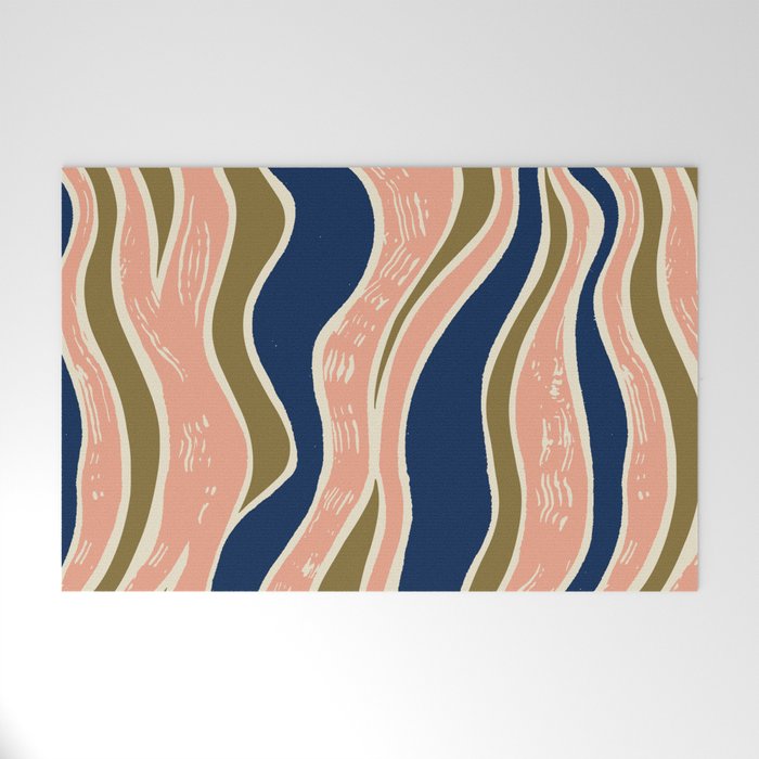 Earthy Rivers Cobalt Welcome Mat Gallery Image 1
