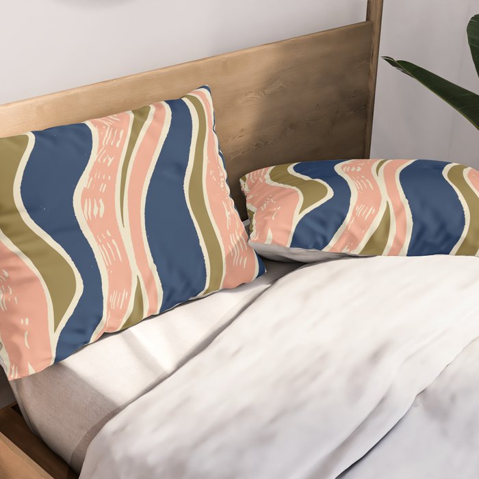 Earthy Rivers Cobalt Pillow Sham Gallery Image 2