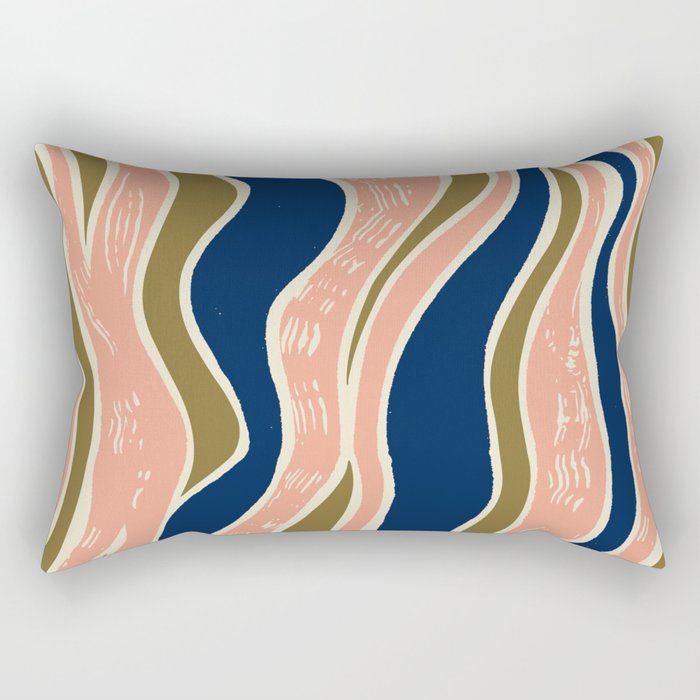 Earthy Rivers Cobalt Rectangular Pillow Gallery Image 2