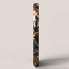 Antique Botanical Shiny Peach Roses And Chamomile Midnight Garden 2 iPhone Case Gallery Image 2