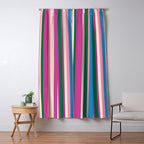 Colorful Retro Modern Vertical Stripe Pattern Pink Blue Green Magenta Window Curtain Gallery Image 5