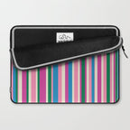 Colorful Retro Modern Vertical Stripe Pattern Pink Blue Green Magenta Laptop Sleeve Gallery Image 2