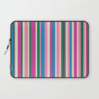 Colorful Retro Modern Vertical Stripe Pattern Pink Blue Green Magenta Laptop Sleeve Gallery Image 1