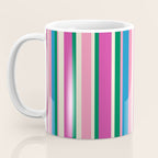 Colorful Retro Modern Vertical Stripe Pattern Pink Blue Green Magenta Coffee Mug Gallery Image 3