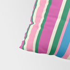 Colorful Retro Modern Vertical Stripe Pattern Pink Blue Green Magenta Pillow Sham Gallery Image 4