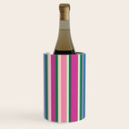 Colorful Retro Modern Vertical Stripe Pattern Pink Blue Green Magenta Wine Chiller Gallery Image 2