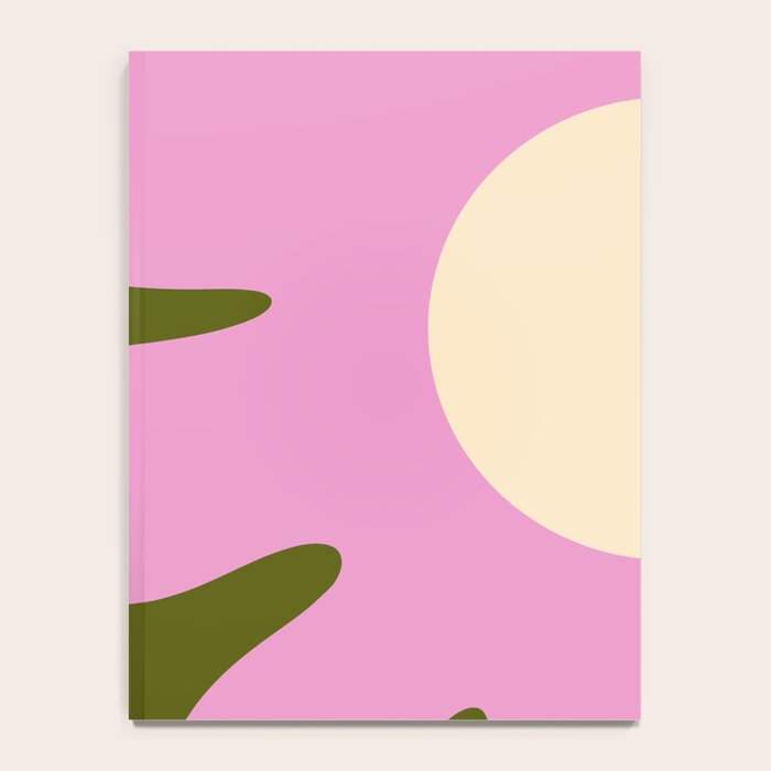Happy Flower Retro 60s 70s Vibe Pink Green Cream Notebook Gallery Image 4