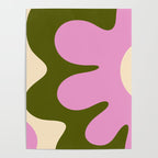 Happy Flower Retro 60s 70s Vibe Pink Green Cream Poster Gallery Image 4